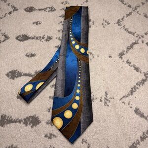 VTG GREY WOLF TRADING COMPANY Novelty Contemporary Dots Printed 100% Silk Tie